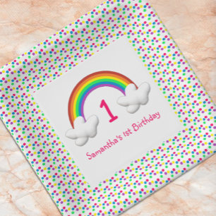 Rainbow Girl Any Age Birthday Paper Plate