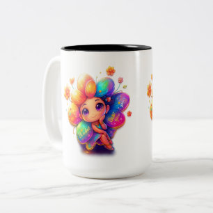 "Rainbow Girl Mug – Cute Fantasy Character with Co