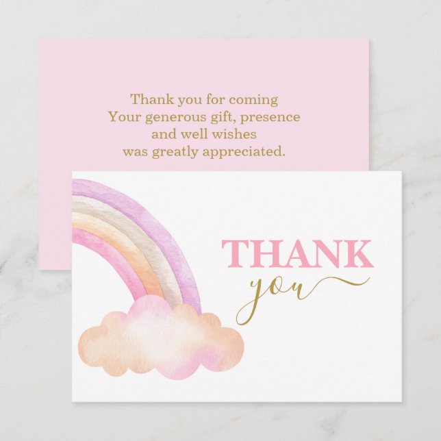  Rainbow Girl thank you Note Card (Front/Back)
