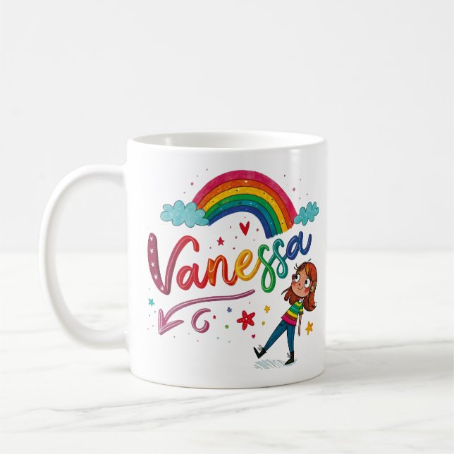 Rainbow Girl Vanessa 3 Coffee Mug (Left)