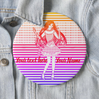 Rainbow girlfriend 6 inch round button