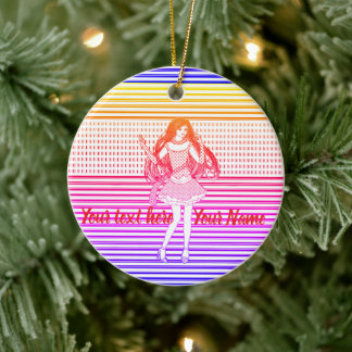 Rainbow girlfriend ceramic ornament