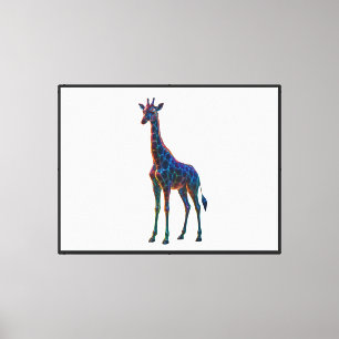 Rainbow Glass Giraffe Art Canvas Print