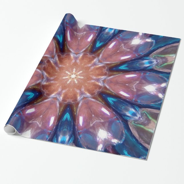 Rainbow Glass Prism Kaleidoscope Party Wrapping Paper (Unrolled)