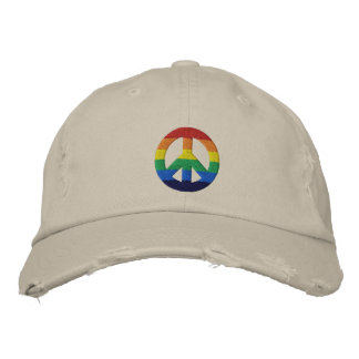 Rainbow GLBT Peace Sign Hat