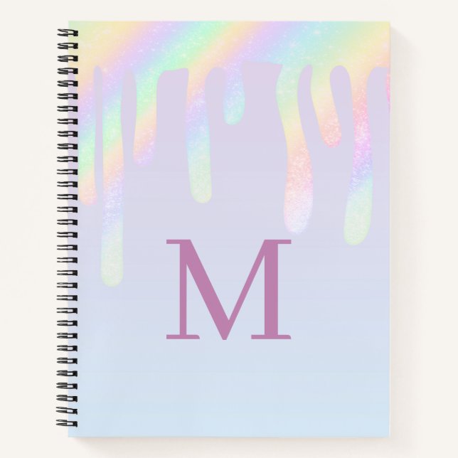 Rainbow Glitter Aesthetic Composition Notebook (Front)
