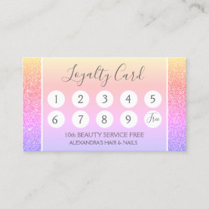 Rainbow Glitter and Sparkle Girly Loyalty Punch