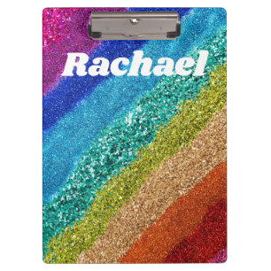 Rainbow Glitter Clipboard