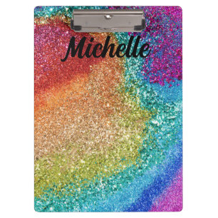 Rainbow Glitter Clipboard