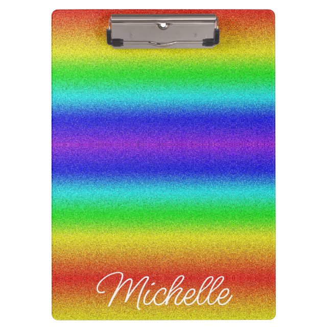 Rainbow Glitter Clipboard (Front)