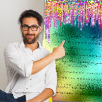 Rainbow Glitter Drip Bridal 16th Unicorn Mermaid