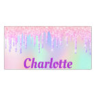 Rainbow glitter drips pink unicorn monogram name