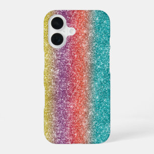 Rainbow Glitter iPhone 16 Case
