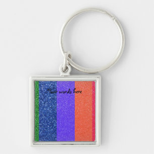 Rainbow glitter keychain