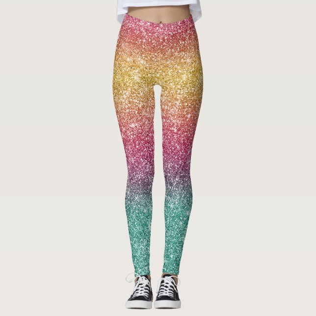 Rainbow Glitter  Leggings (Front)