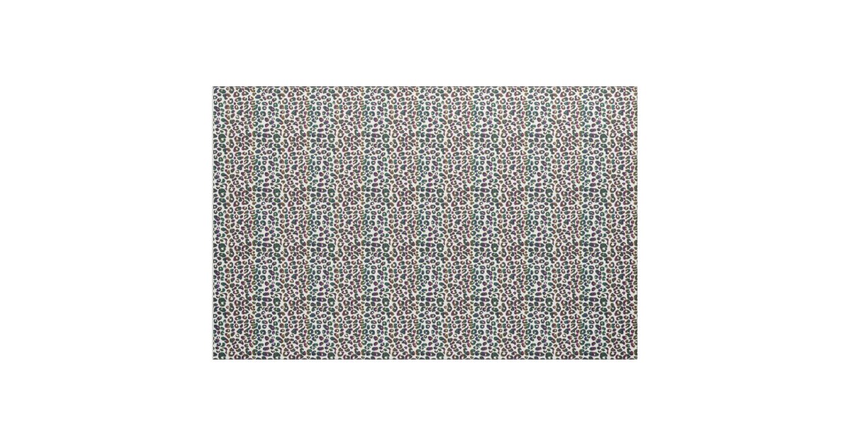 Rainbow Glitter Leopard Print Fabric