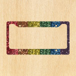 Rainbow Glitter Look License Plate Frame<br><div class="desc">This design may be personalized in the area provided by changing the photo and/or text. Or it can be customized by choosing the click to customize further option and delete or change the colour, the background, add text, change the text colour or style, or delete the text for an image...</div>