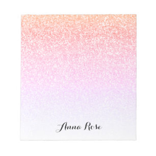 Rainbow Glitter Ombre Sparkle Glam Notepad