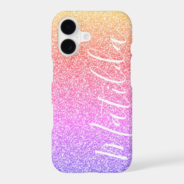 Rainbow Glitter Personalized Name Script (Back)