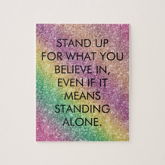Rainbow Glitter Quote Jigsaw Puzzle (Vertical)