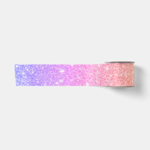 Rainbow Glitter Satin Ribbon
