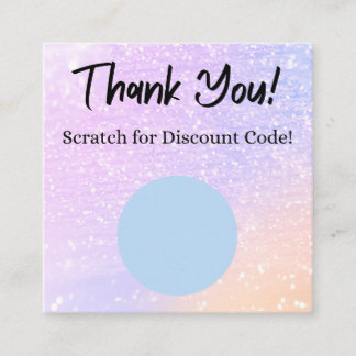 Rainbow Glitter Scratch Off Discount Card