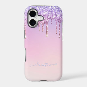 Rainbow glitter sparkle script modern girly script