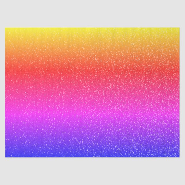 Rainbow Glitter Texture Decoupage Tissue Paper (Front)
