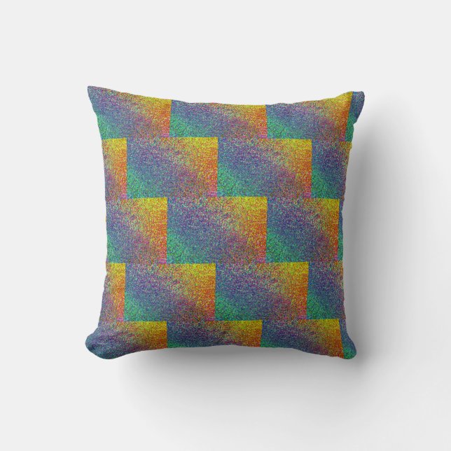 Rainbow Glitter Tile Pillow (Front)
