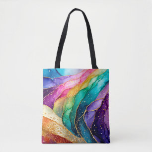 Rainbow Glitter Tote Bag