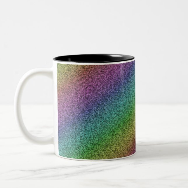 Rainbow Glitter Two-Tone Coffee Mug (Left)