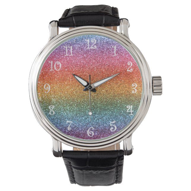 Rainbow glitter watch (Front)
