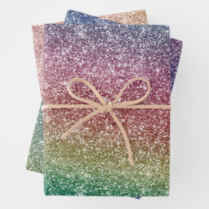 Rainbow Glitter  Wrapping Paper Sheet