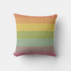 Rainbow Glitter Zebra Print Metallic  Cushion