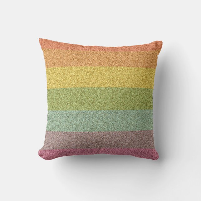 Rainbow Glitter Zebra Print Metallic  Cushion (Front)