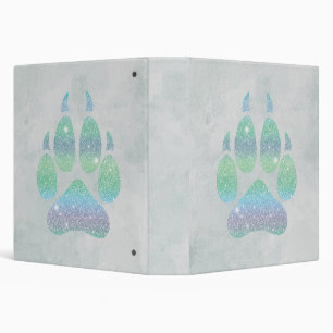 Rainbow Glitters Wolf Paw Trendy Girly Binder