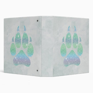 Rainbow Glitters Wolf Paw Trendy Girly Binder