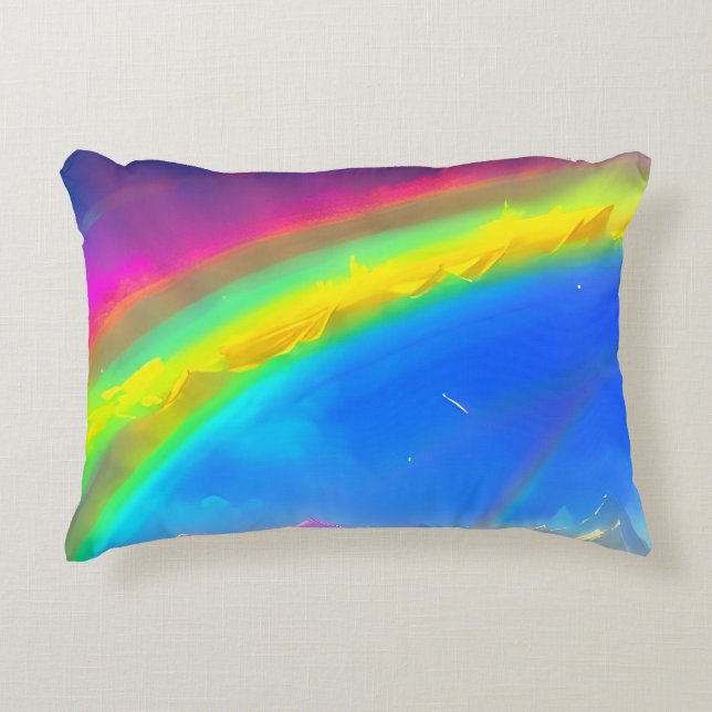 Rainbow Glow Sky Accent Pillow (Front)