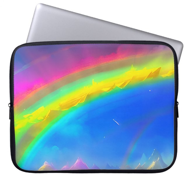 Rainbow Glow Sky Laptop Sleeve (Front)