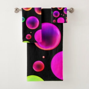 Rainbow Glowing Bubble Dream Bath Towel Set