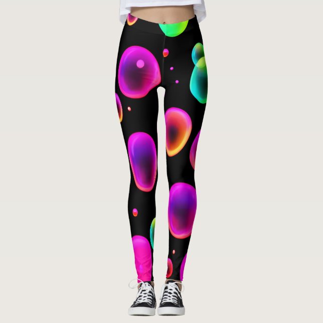 Rainbow Glowing Bubble Dream Leggings (Front)