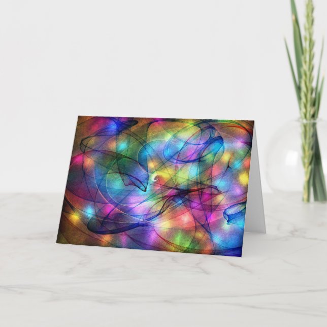 rainbow glowing lights card (Front)