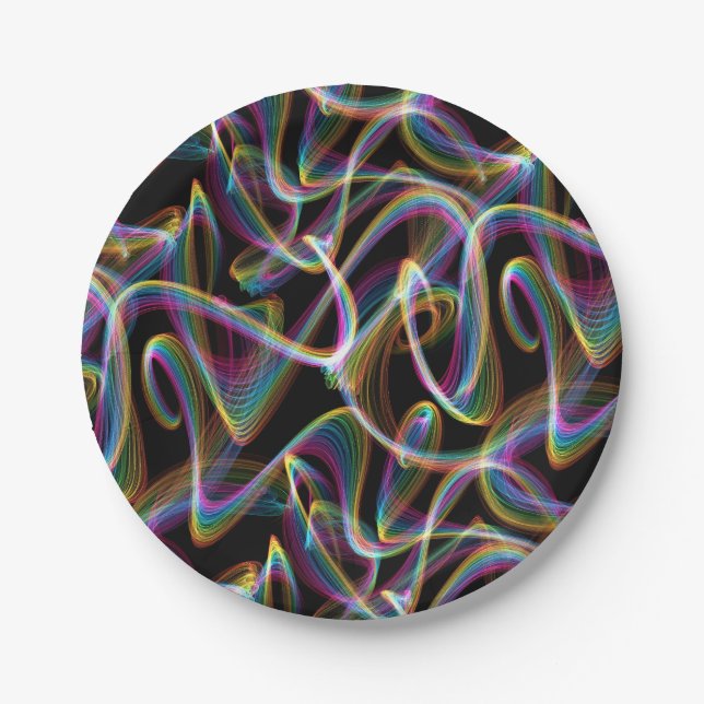rainbow glowstick lightpainting : paper plate (Front)