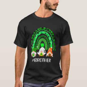 Rainbow Gnome Brother Shamrock Leopard Plaid St Pa T-Shirt