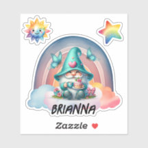 Rainbow Gnome Dreams, Sticker Cloud personnalisabl