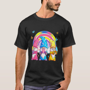 Rainbow Gnome Easter Bunny Ears Eggs Hunting Baske T-Shirt