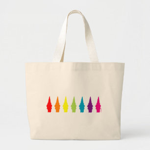 Rainbow Gnomes Large Tote Bag