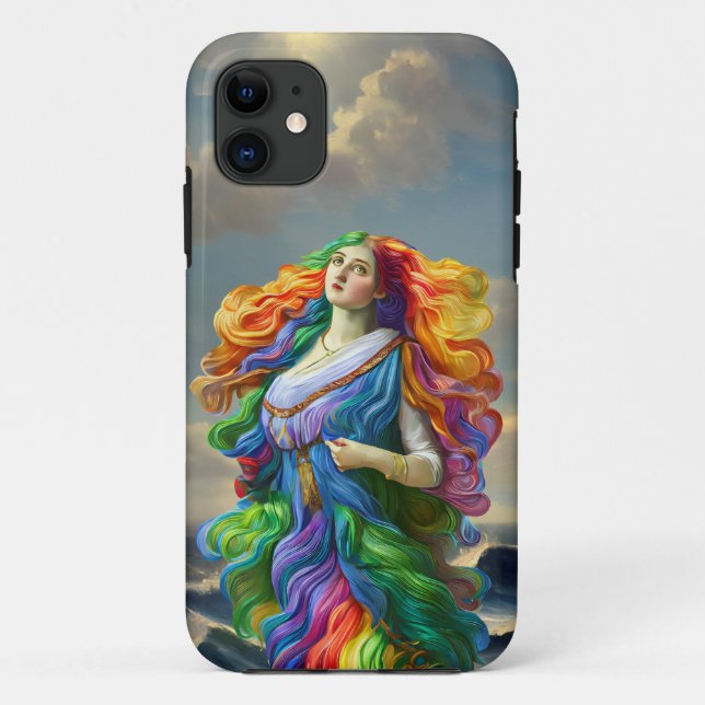 Rainbow Goddess digital painting original art Case-Mate iPhone Case (Back)