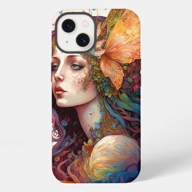 Rainbow Goddess Fantasy Art iPhone Case (Back)