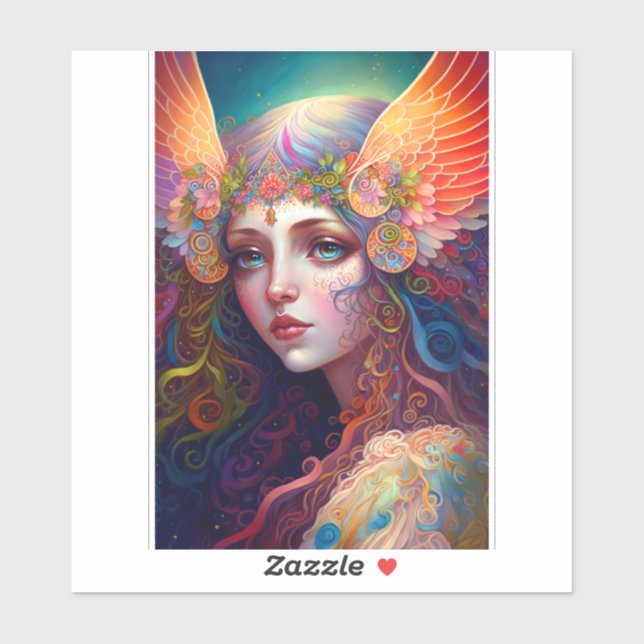 Rainbow Goddess Fantasy Art Sticker (Sheet)